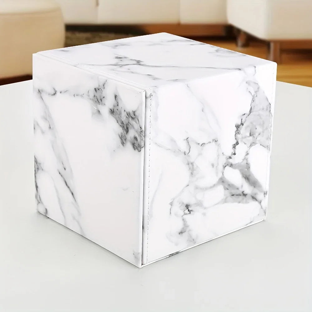 Tissue Box Holder - Elegant Marble Leather