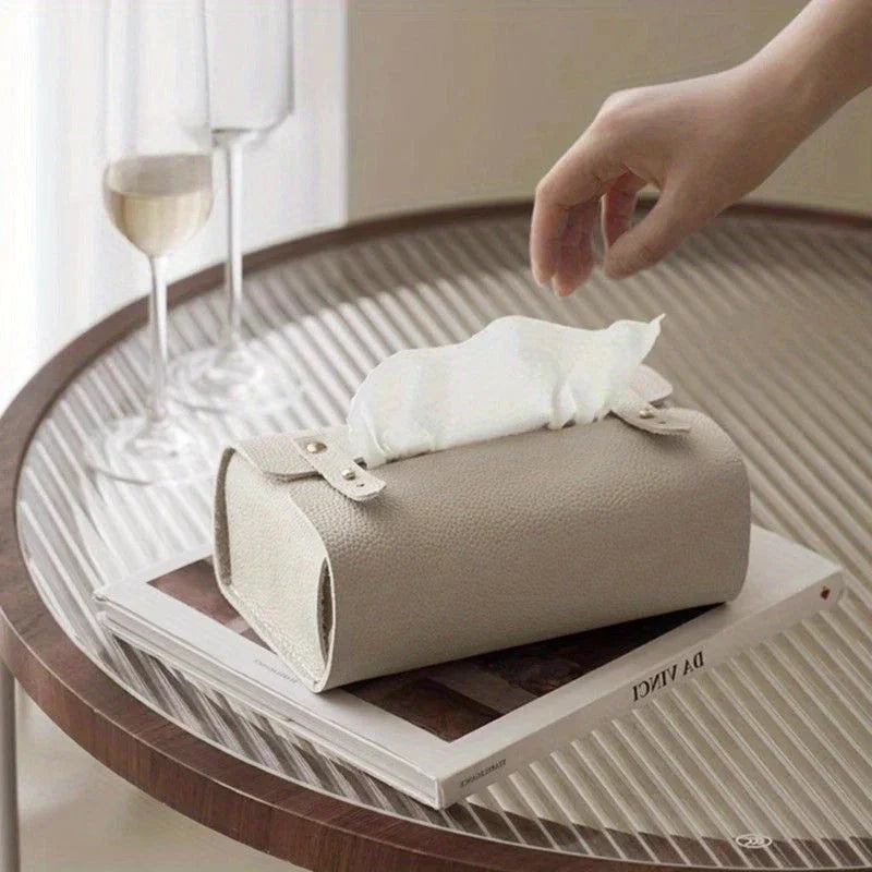 Tissue Box Holder - Luxury Faux Leather Small