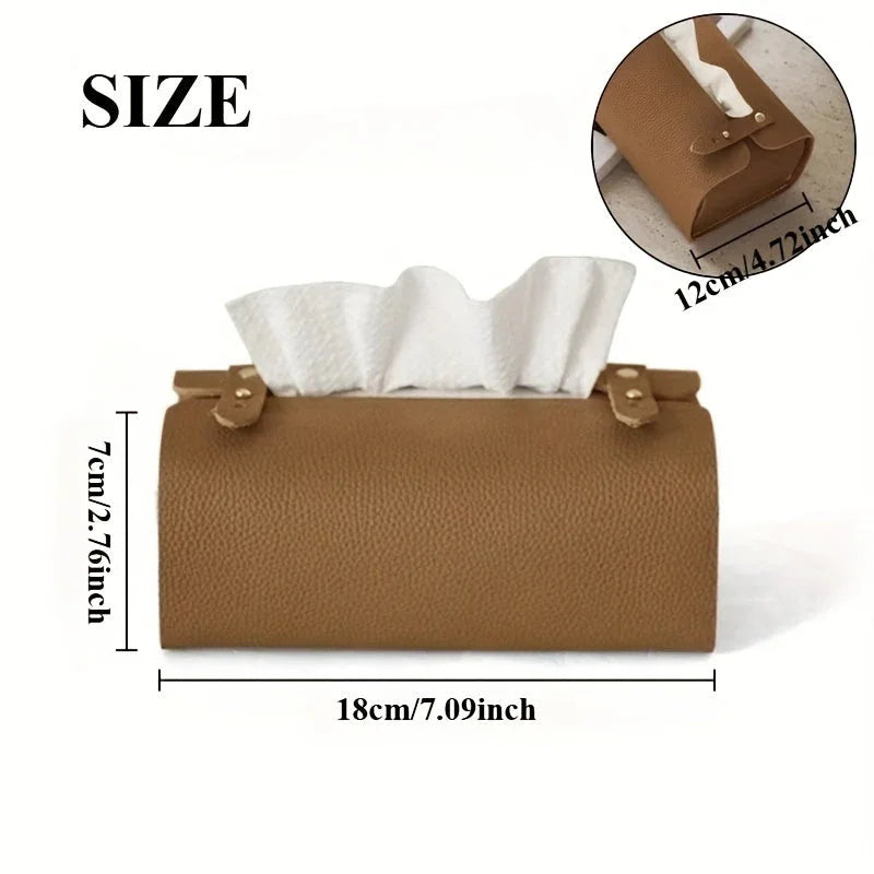 Tissue Box Holder - Luxury Faux Leather Small