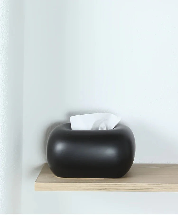 Tissue Box Holder - Modern Ceramic White