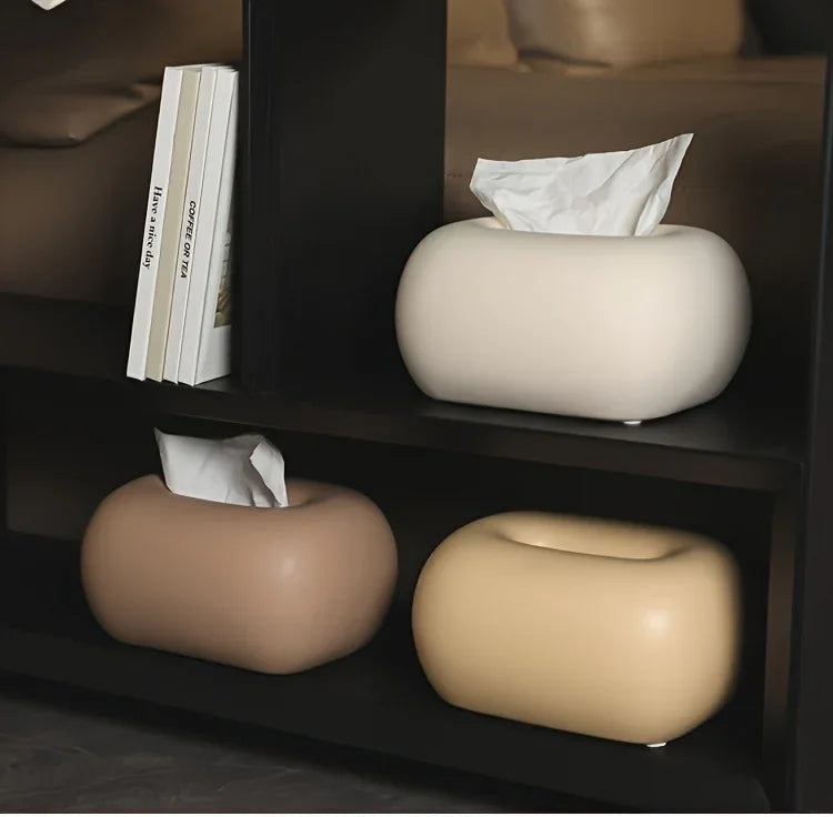 Tissue Box Holder - Modern Ceramic White