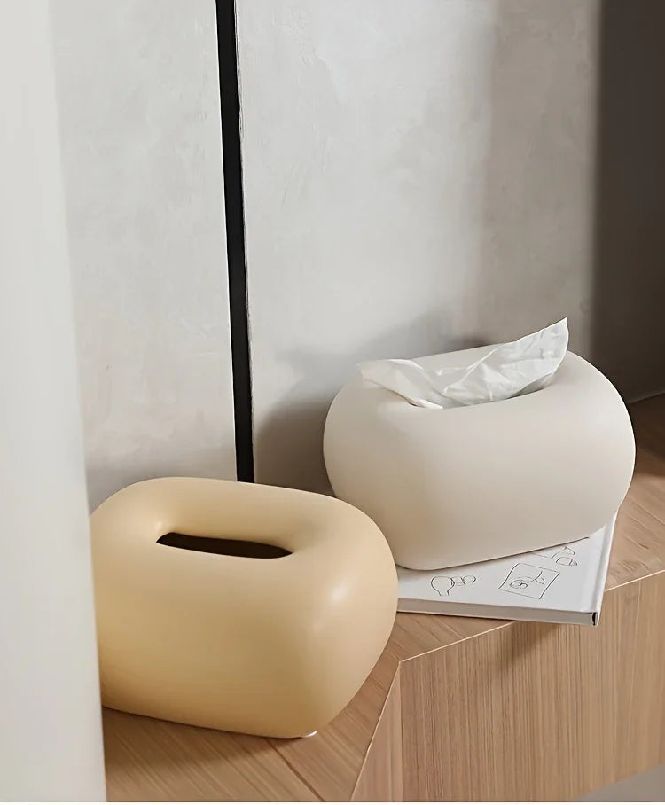 Tissue Box Holder - Modern Ceramic White