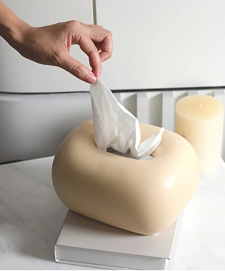 Tissue Box Holder - Modern Ceramic White