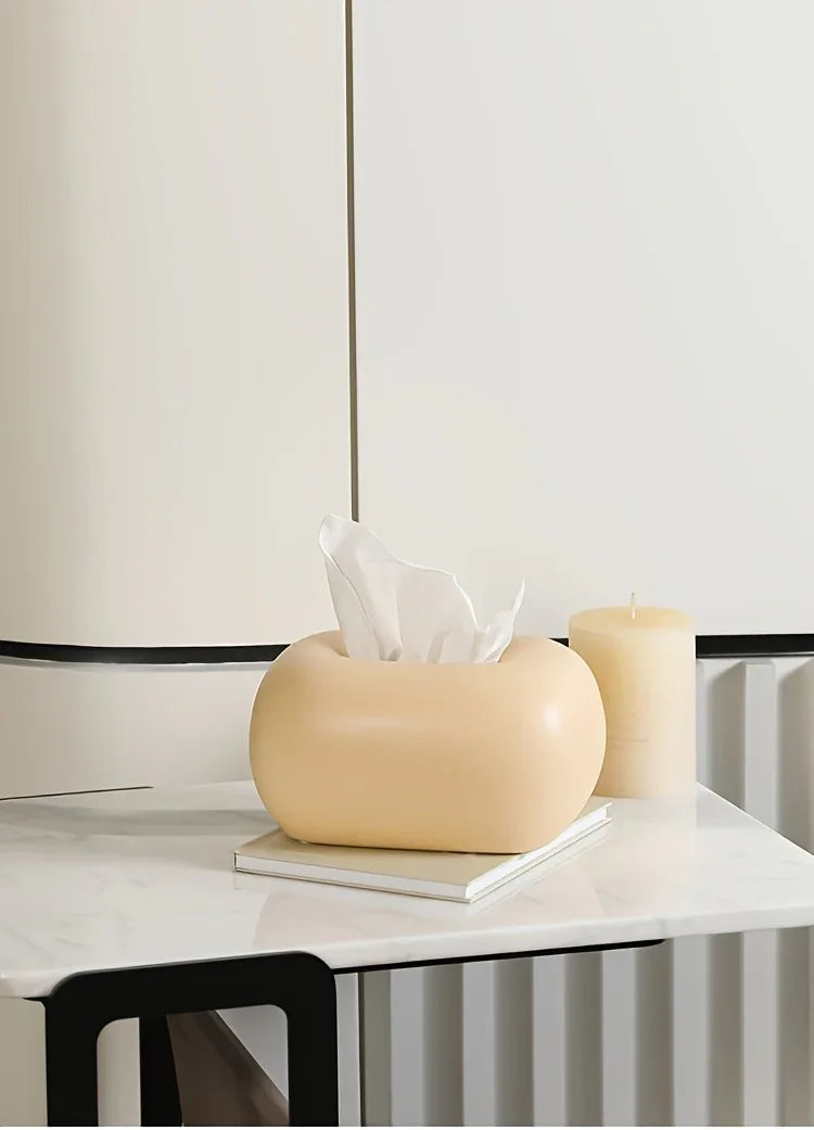 Tissue Box Holder - Modern Ceramic White
