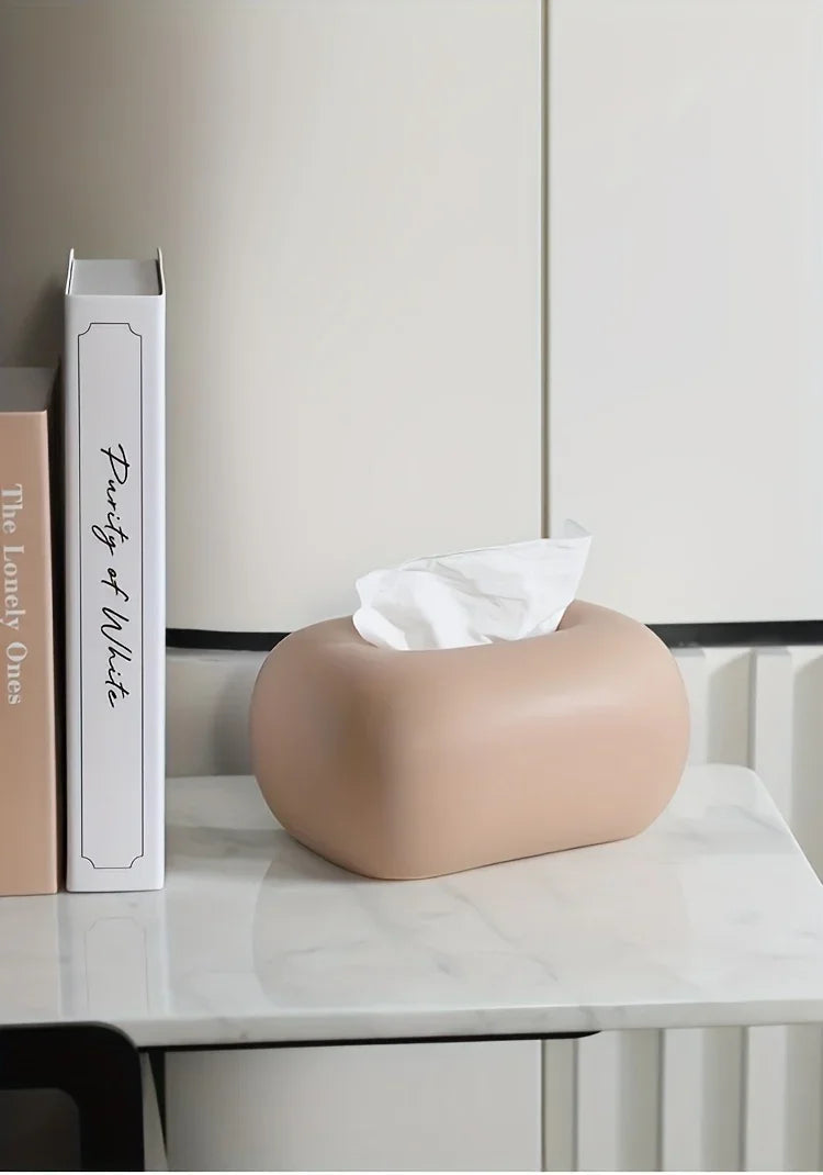 Tissue Box Holder - Modern Ceramic White