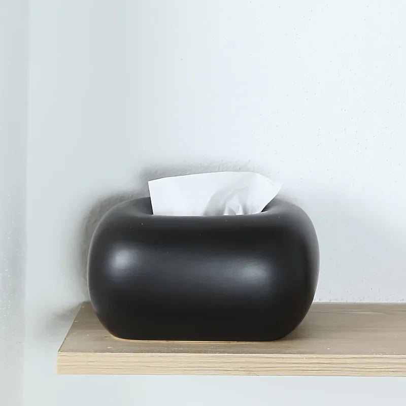 Tissue Box Holder - Modern Ceramic White