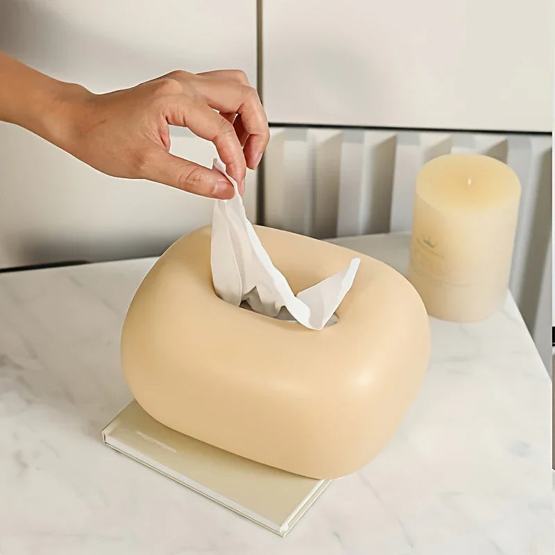 Tissue Box Holder - Modern Ceramic White