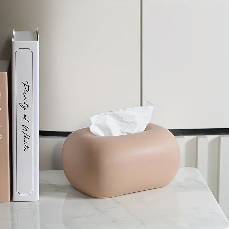 Tissue Box Holder - Modern Ceramic White