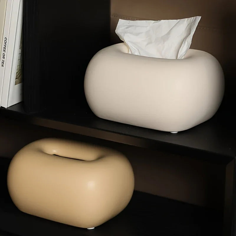 Tissue Box Holder - Modern Ceramic White