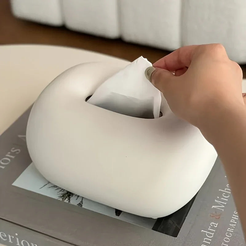 Tissue Box Holder - Modern Ceramic White