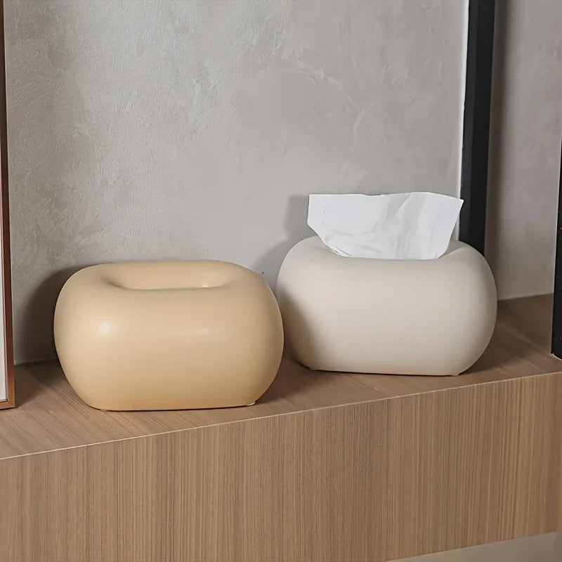 Tissue Box Holder - Modern Ceramic White