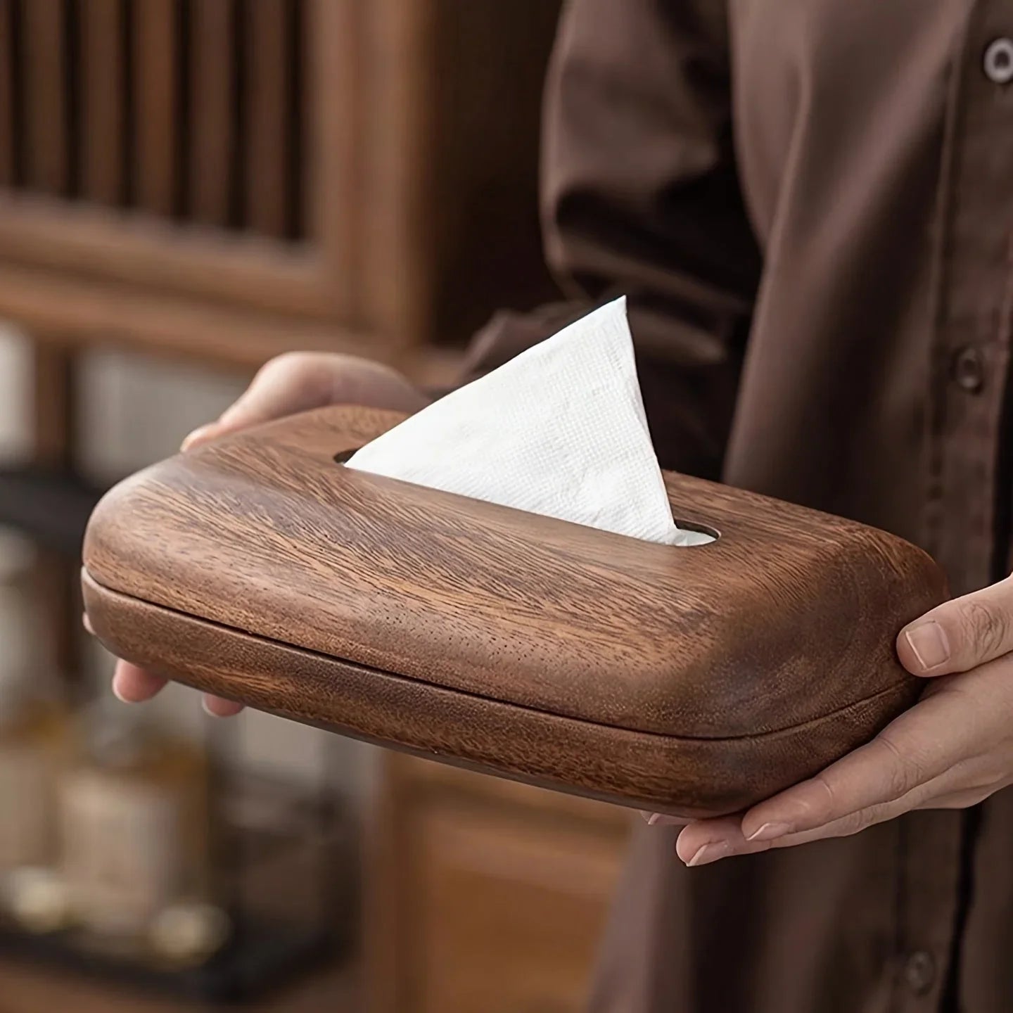 Tissue Box - Luxury Wooden Walnut