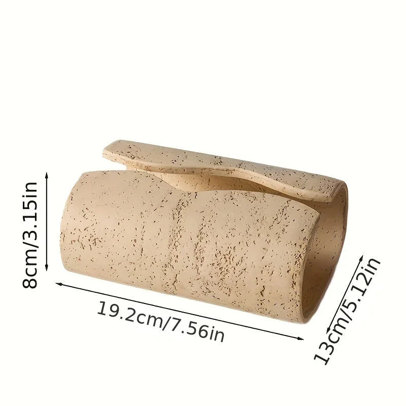 Tissue Box - Wooden Curved with Lid