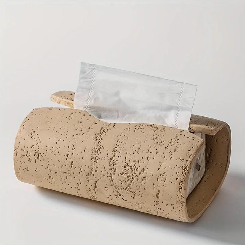 Tissue Box - Wooden Curved with Lid