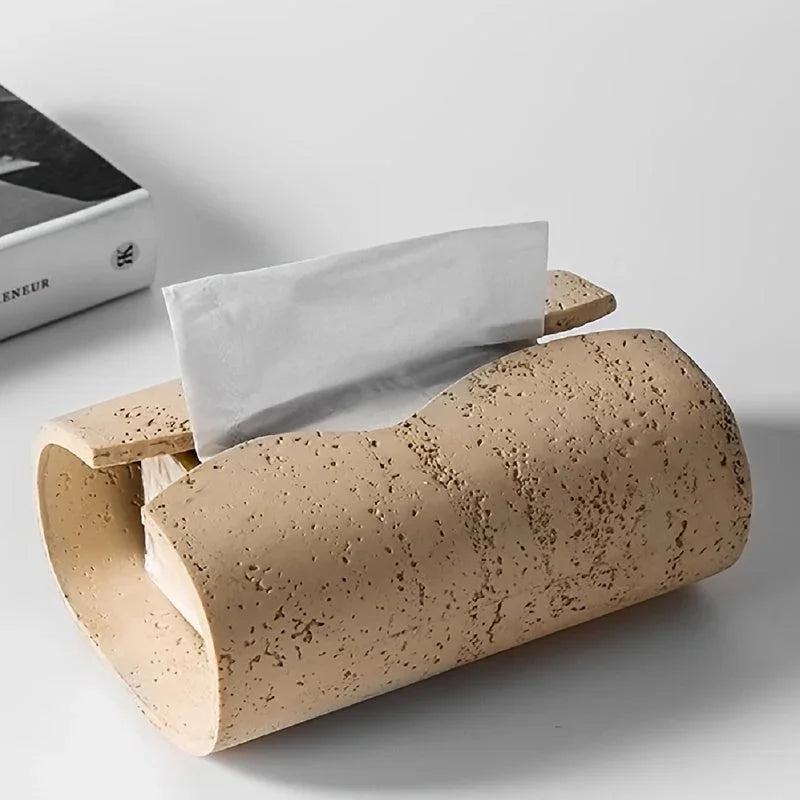 Tissue Box - Wooden Curved with Lid