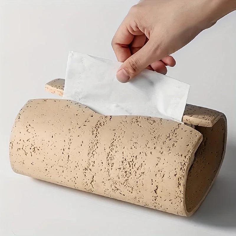 Tissue Box - Wooden Curved with Lid