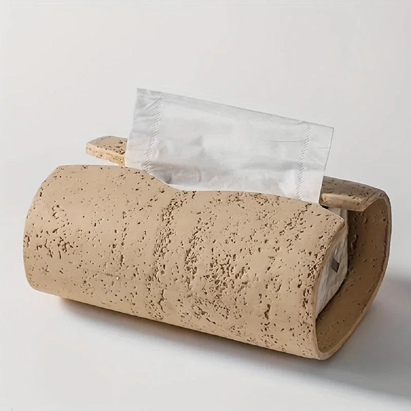 Tissue Box - Wooden Curved with Lid