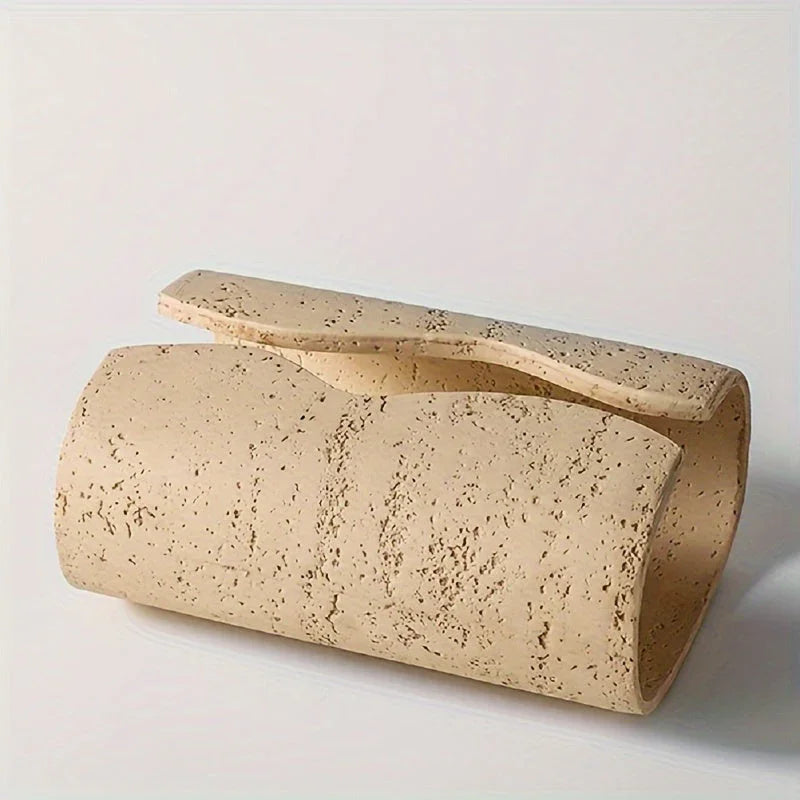 Tissue Box - Wooden Curved with Lid