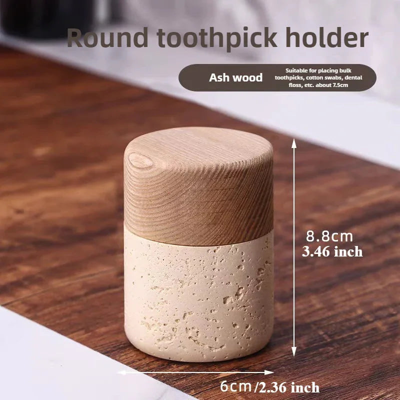 Toothpick Holder - Rustic Wooden Small