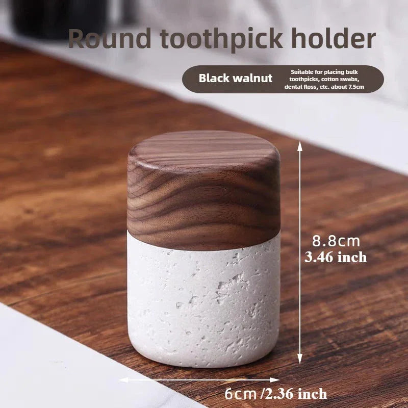Toothpick Holder - Rustic Wooden Small