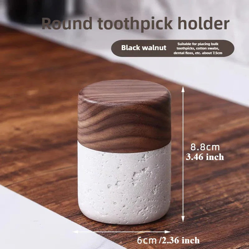 Toothpick Holder - Rustic Wooden Small
