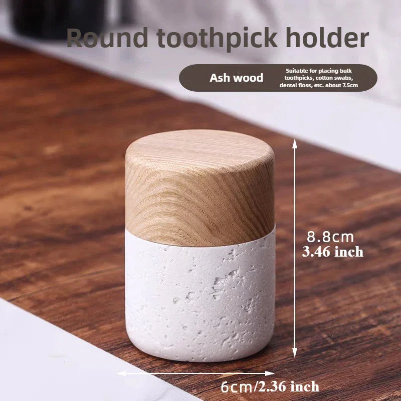 Toothpick Holder - Rustic Wooden Small