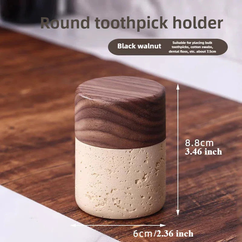 Toothpick Holder - Rustic Wooden Small