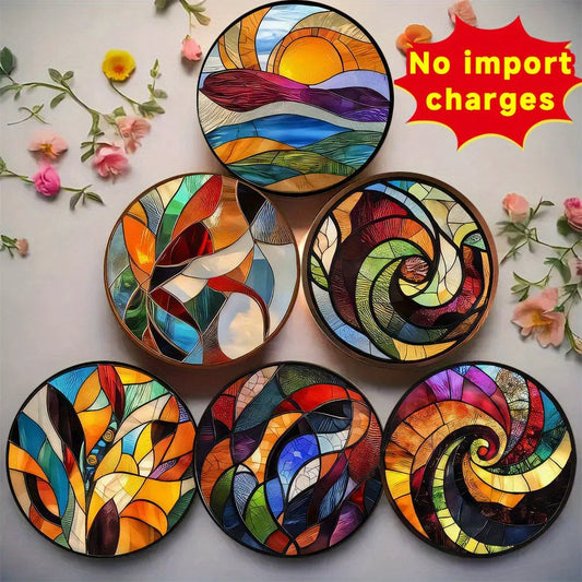 Coasters - Decorative Wood Set