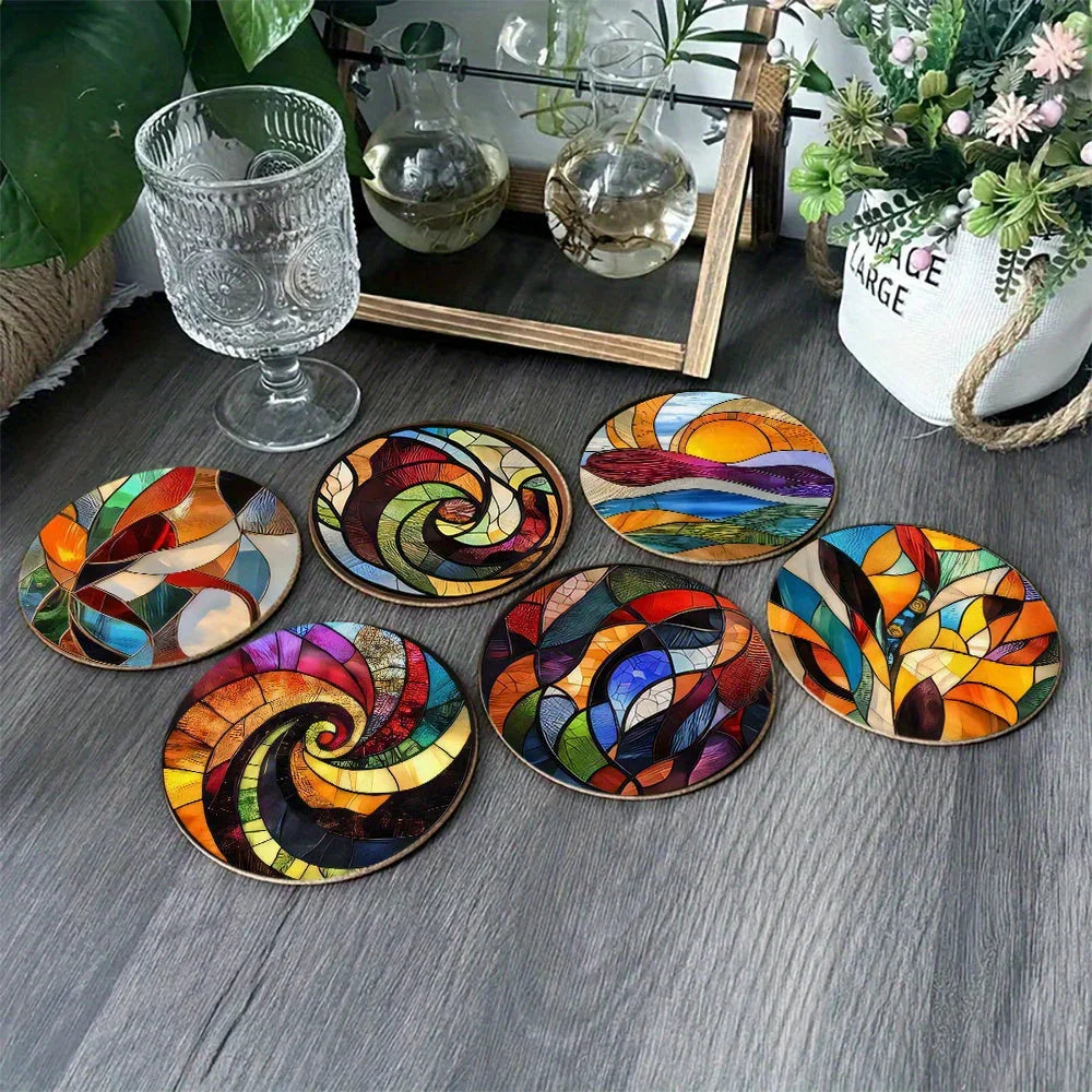 Coasters - Decorative Wood Set