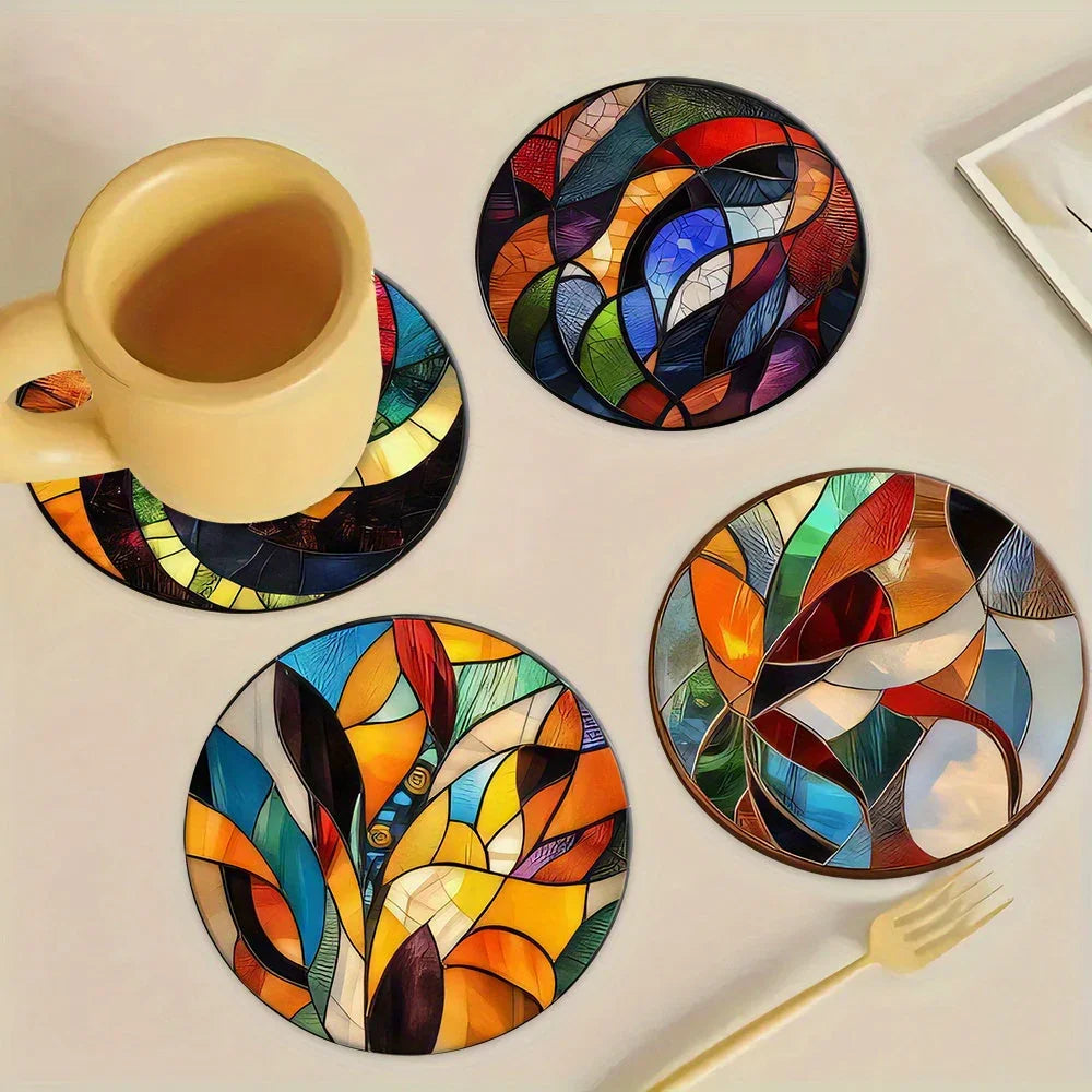 Coasters - Decorative Wood Set