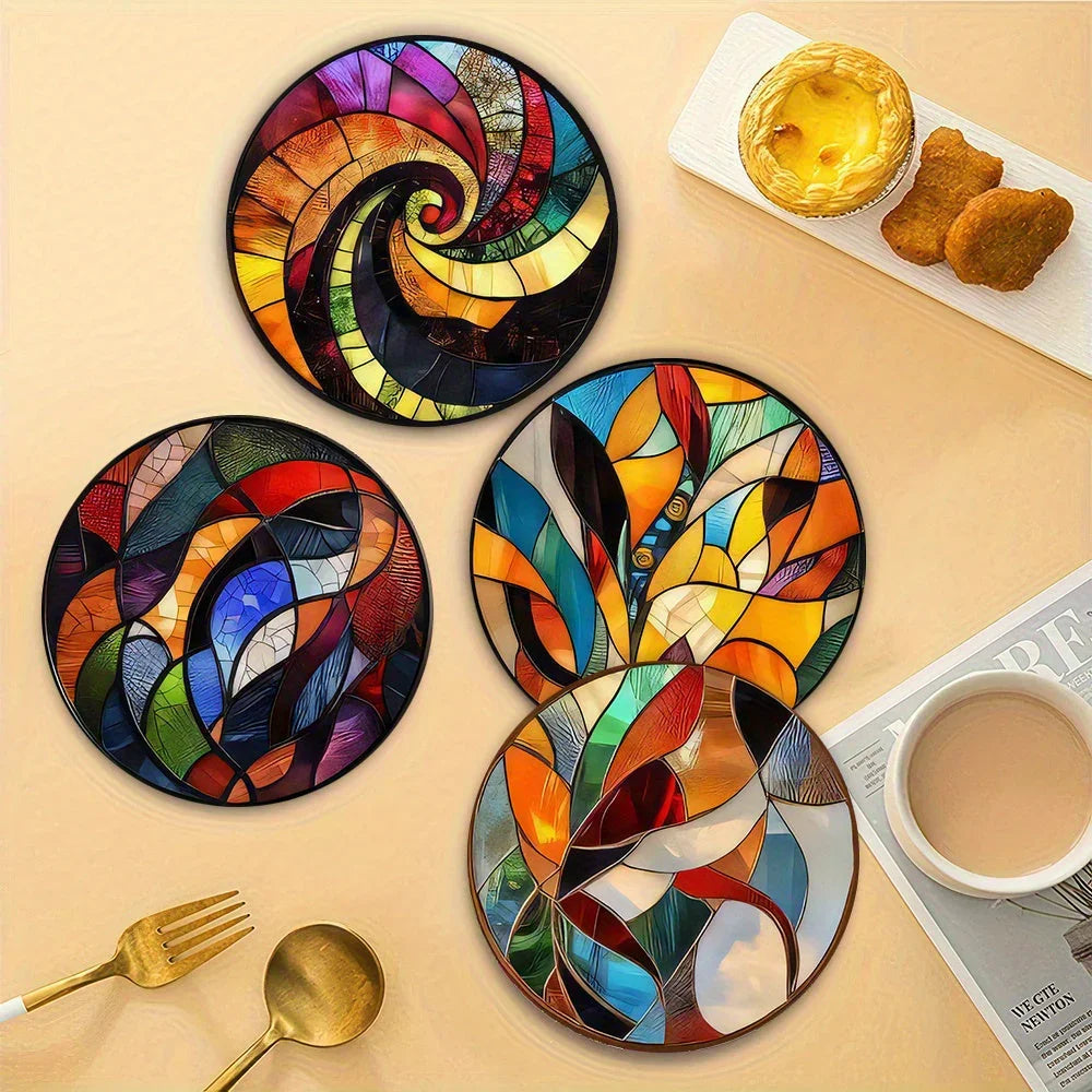 Coasters - Decorative Wood Set