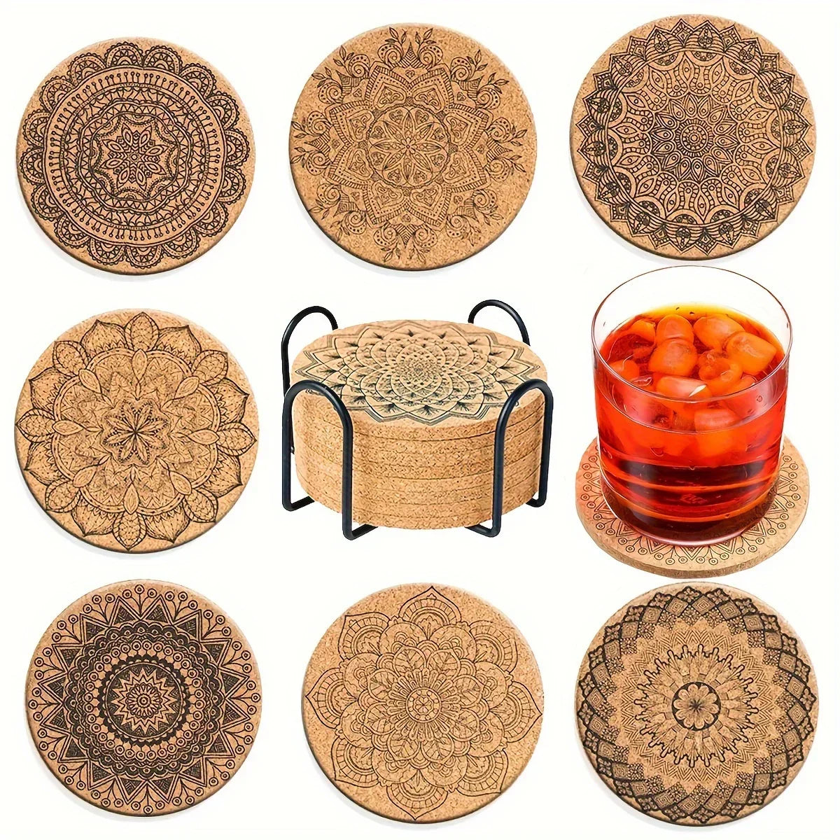 Coasters - Thick Cork 8-Piece