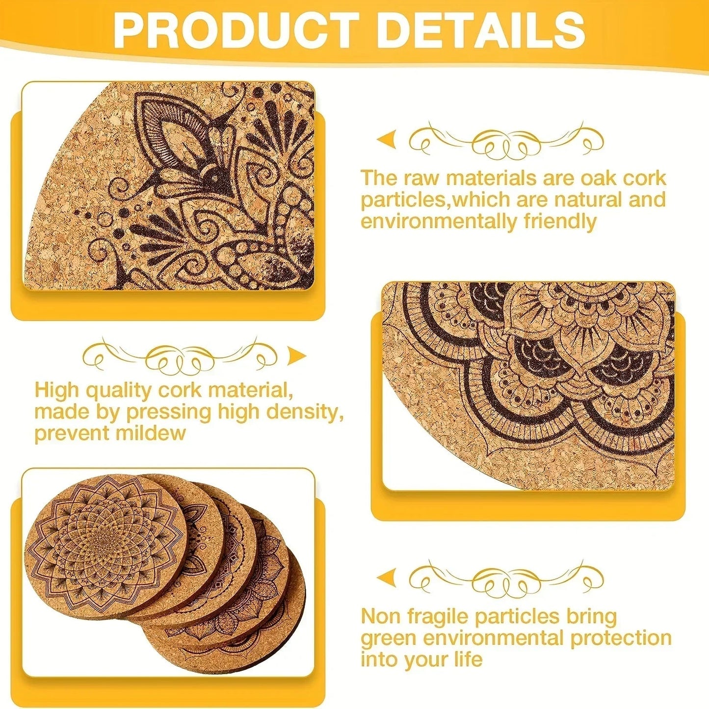 Coasters - Thick Cork 8-Piece