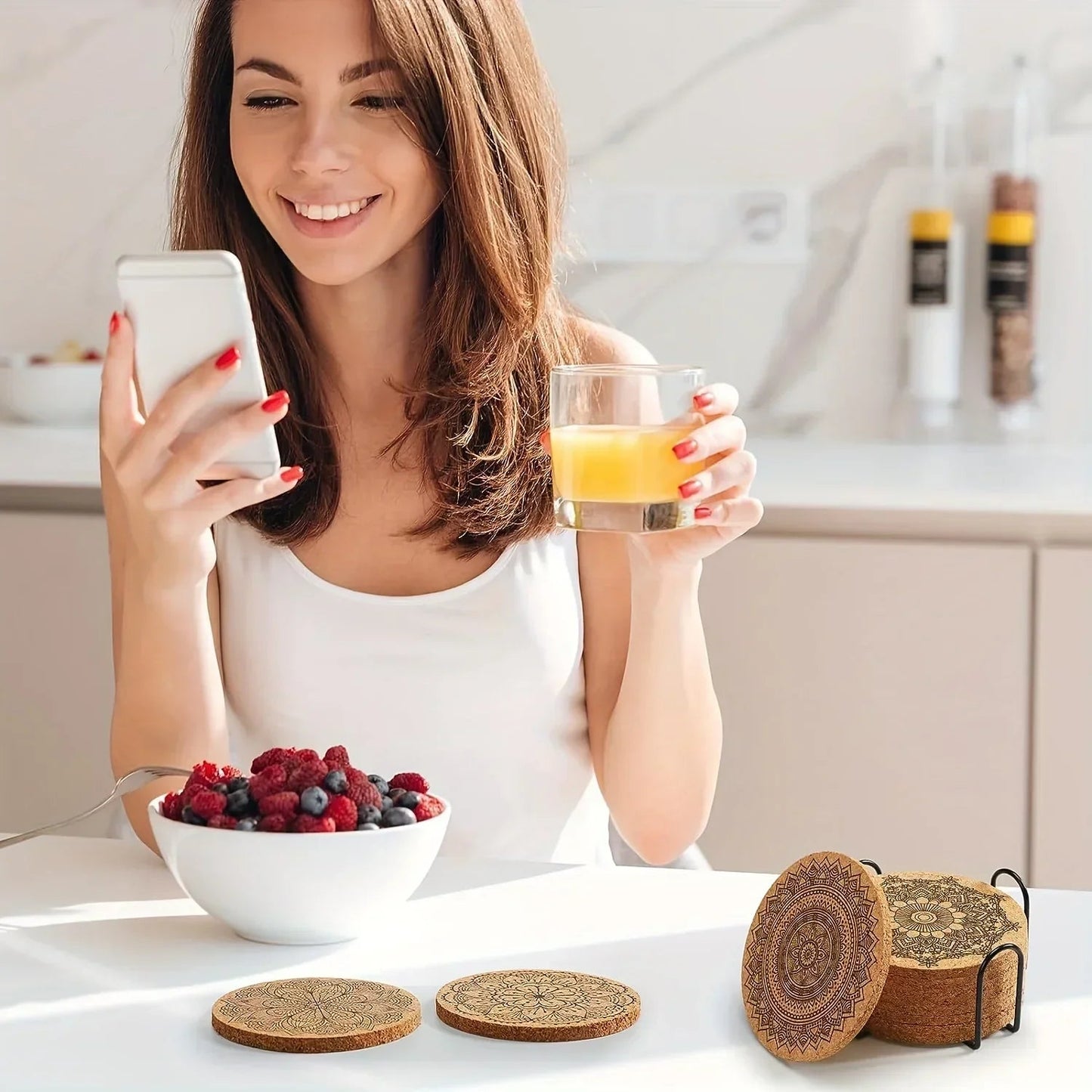 Coasters - Thick Cork 8-Piece