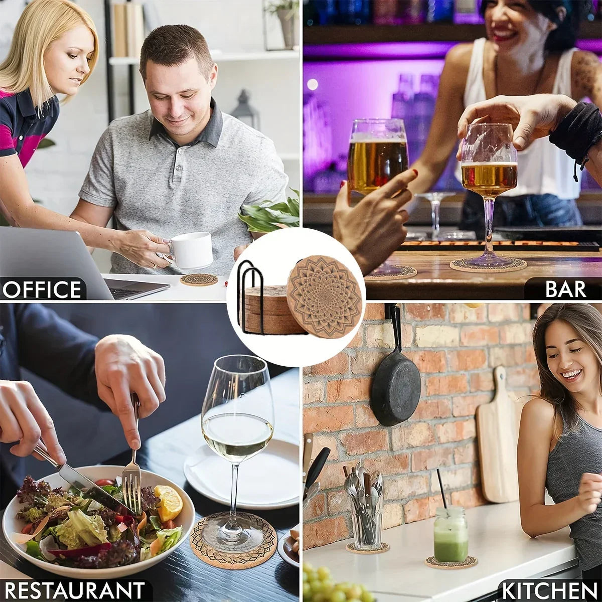 Coasters - Thick Cork 8-Piece
