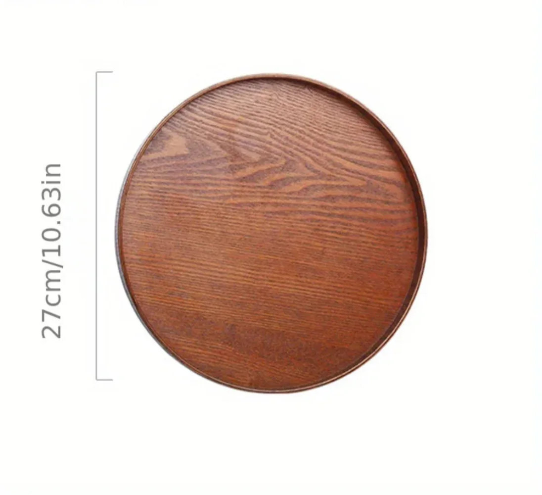 Wooden Serving Tray Round Natural Wood Platter